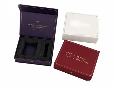 Purple Flip-Top Box with Sponge Insert by Xinhua Pack Legend