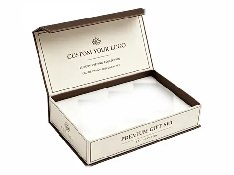 Cream and Brown Long Flip-Top Gift Box by Xinhua Pack Legend
