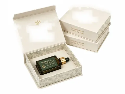 Ivory Leaf Print Flip-Top Dropper Bottle Box by Xinhua Pack Legend