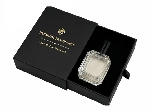 Black Perfume Drawer Box with Gold Logo by Xinhua Pack Legend