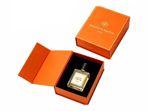 Orange Flip-Top Perfume Box with Black Insert by Xinhua Pack Legend