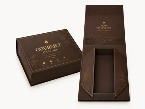 Chocolate Brown Foldable Magnetic Gift Box by Xinhua Pack Legend