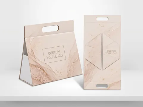 Cream Marble Triangle Handle Box by Xinhua Pack Legend