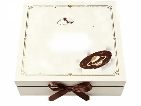 Ivory Ribbon Box with Brown Bow by Xinhua Pack Legend