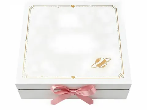 White Ribbon Box with Pink Bow by Xinhua Pack Legend