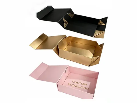 Black Gold and Pink Foldable Magnetic Boxes by Xinhua Pack Legend