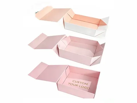 Pink Foldable Magnetic Box in Folding Stages by Xinhua Pack Legend