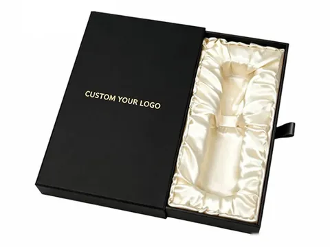 Black Drawer Box with Satin Bottle Cavity by Xinhua Pack Legend
