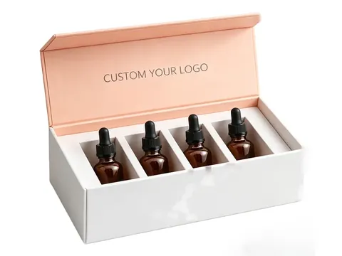 White Flip-Top Box for Four Dropper Bottles by Xinhua Pack Legend
