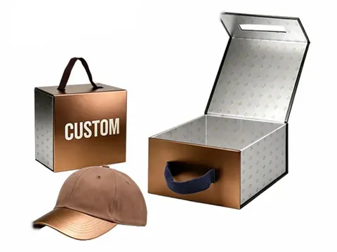 Bronze Cube Cap Box with Silver Interior by Xinhua Pack Legend