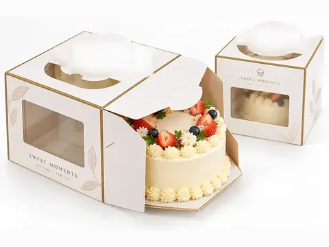 White Cake Box with Window and Handle by Xinhua Pack Legend